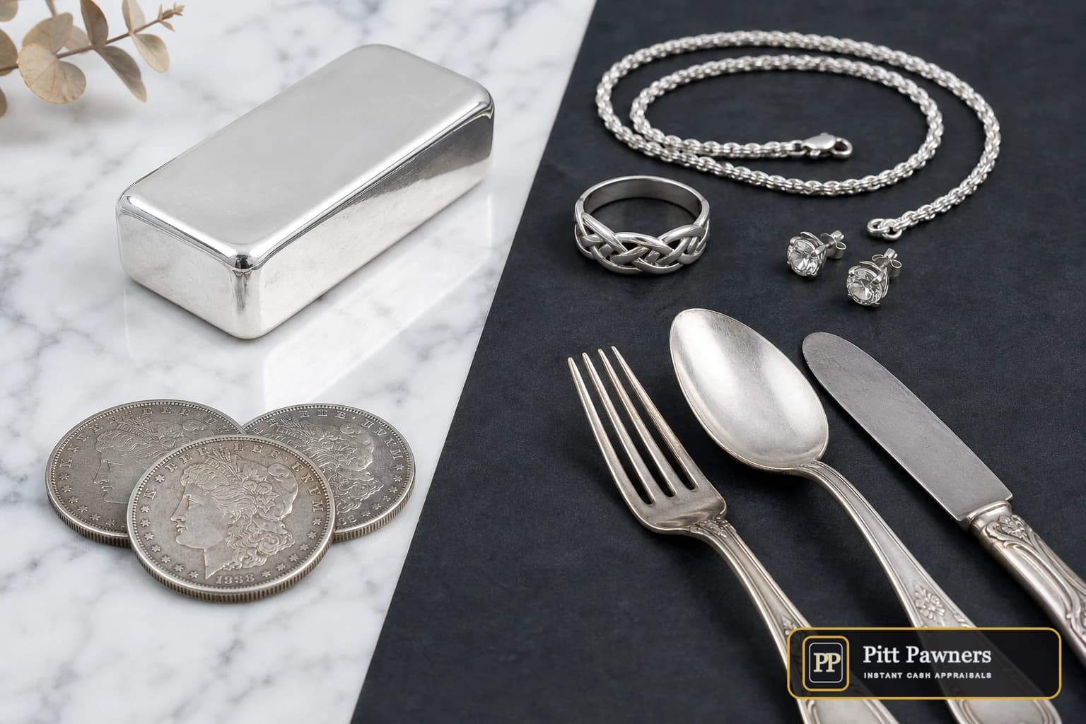 Pitt Pawners branded silver purity examples