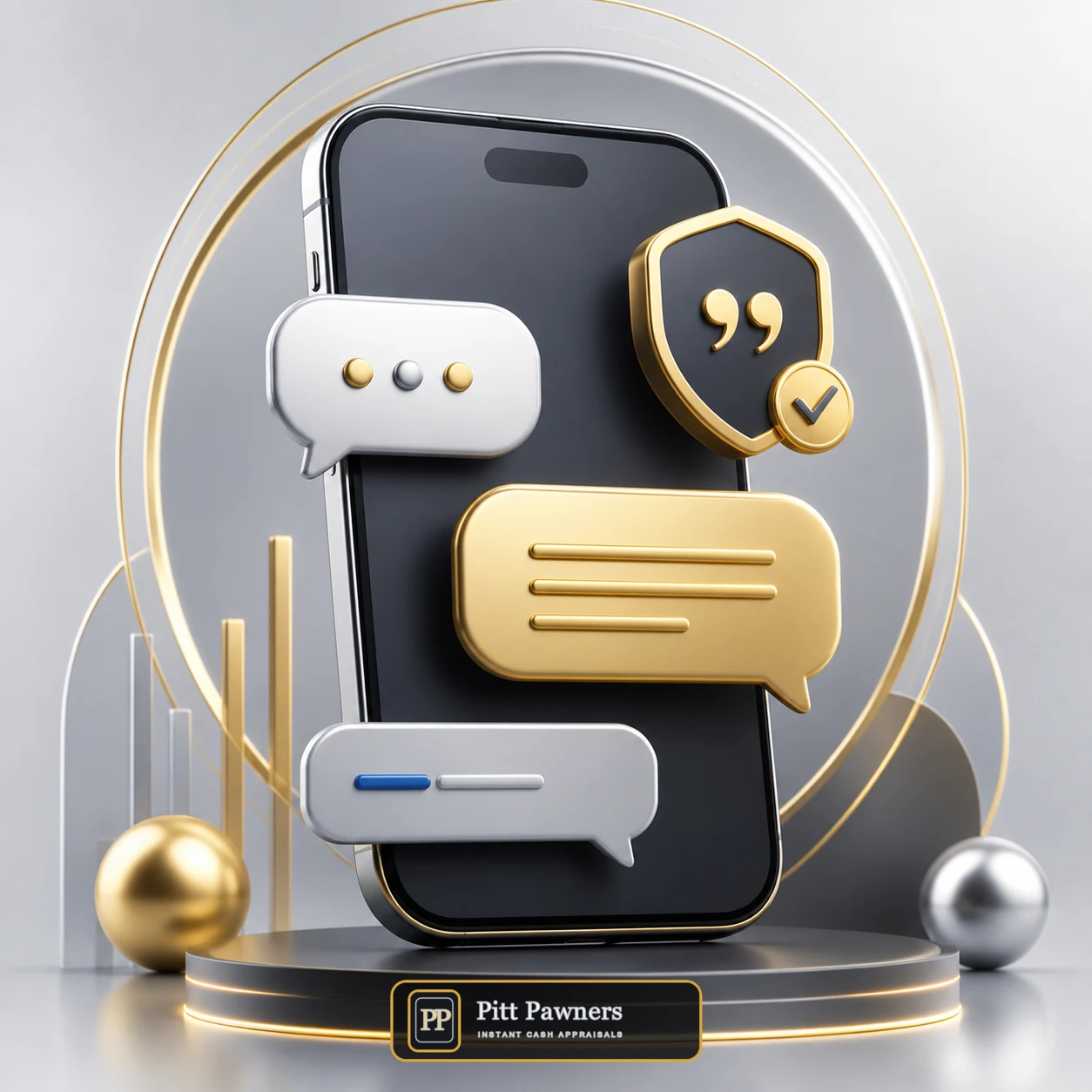 Pitt Pawners branded premium Telegram quote illustration